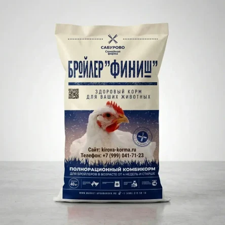 Бройлер ФИНИШ — финишный комбикорм для цыплят-бройлеров (28-42 дня)