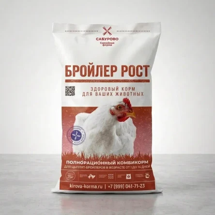 Бройлер РОСТ — комбикорм для цыплят-бройлеров (14-28 дней)